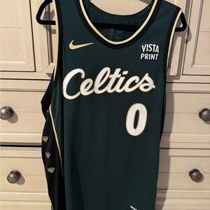 NBA Boston Celtics Green and Black Jersey with Gold Accents